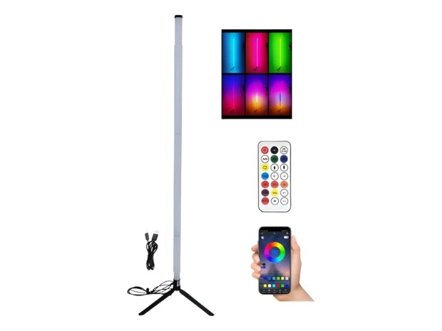 &uu LAMPARA DE PIE RGB + SINCRO 1,2MTS CON BLUETOOTH HCP062